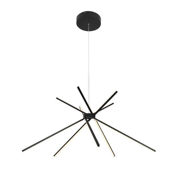 Matte Black Match Stick LED Ceiling Fixture with Frosted White Diffusers by Bethel