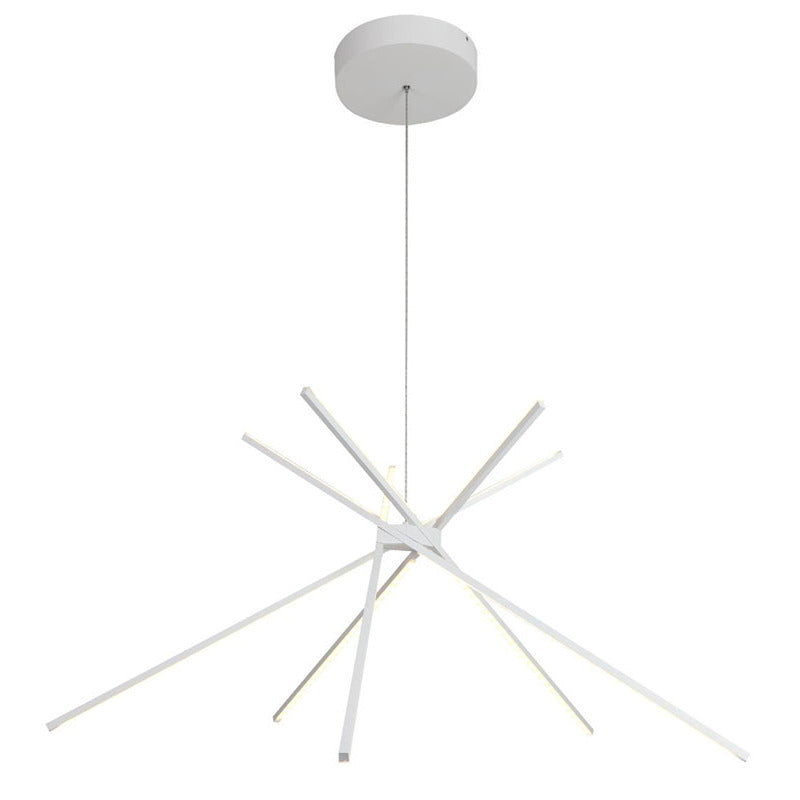 Matte White Match Stick LED Ceiling Fixture with Chrome Hardware by Bethel