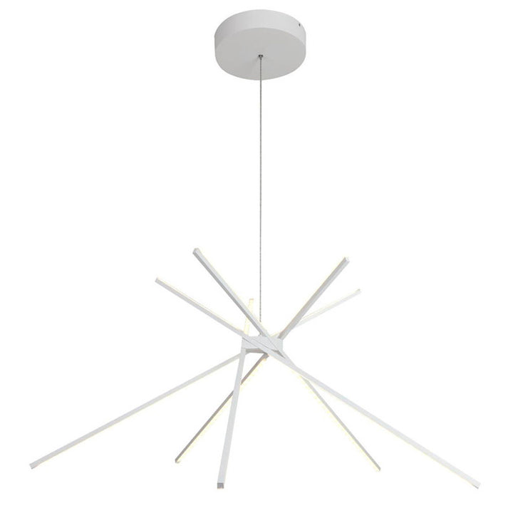 Matte White Match Stick LED Ceiling Fixture with Chrome Hardware by Bethel