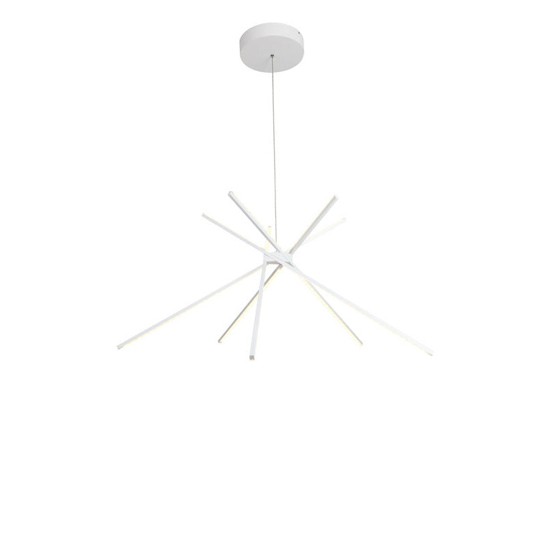 Matte White Match Stick LED Ceiling Fixture with Chrome Hardware by Bethel - view 2
