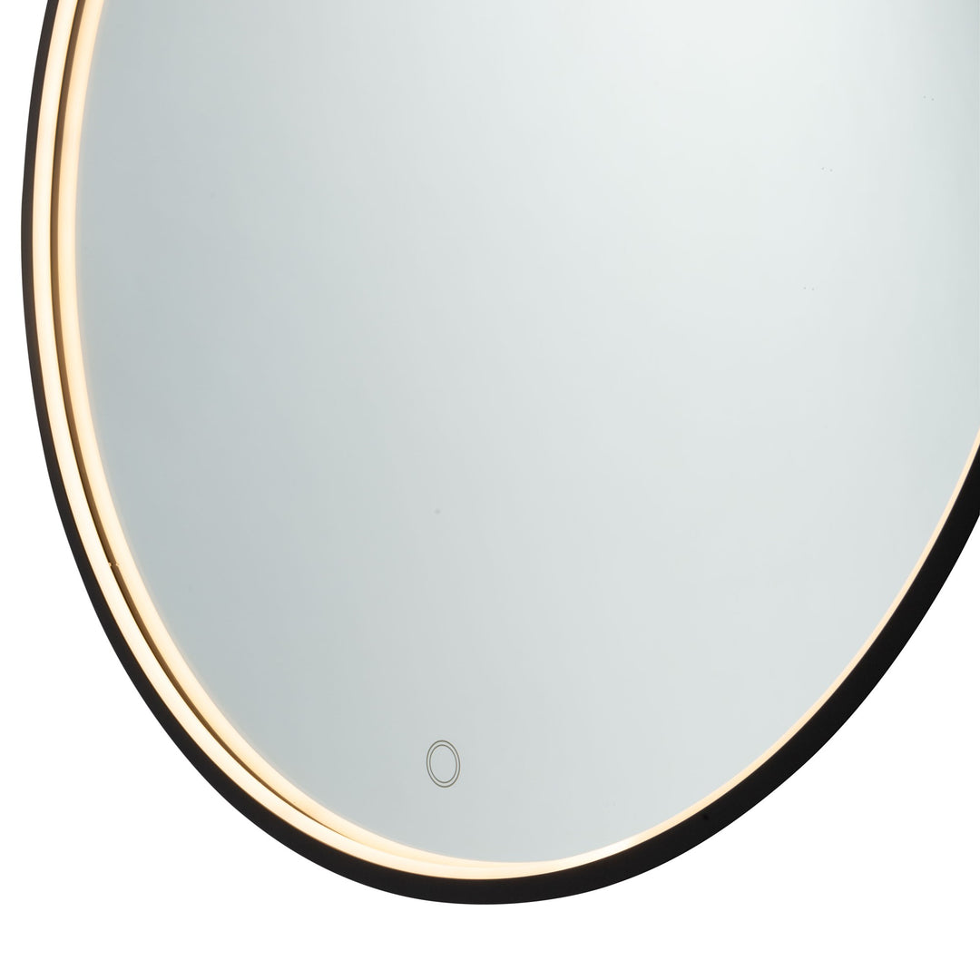 Reflections Round Matte Black LED Mirror