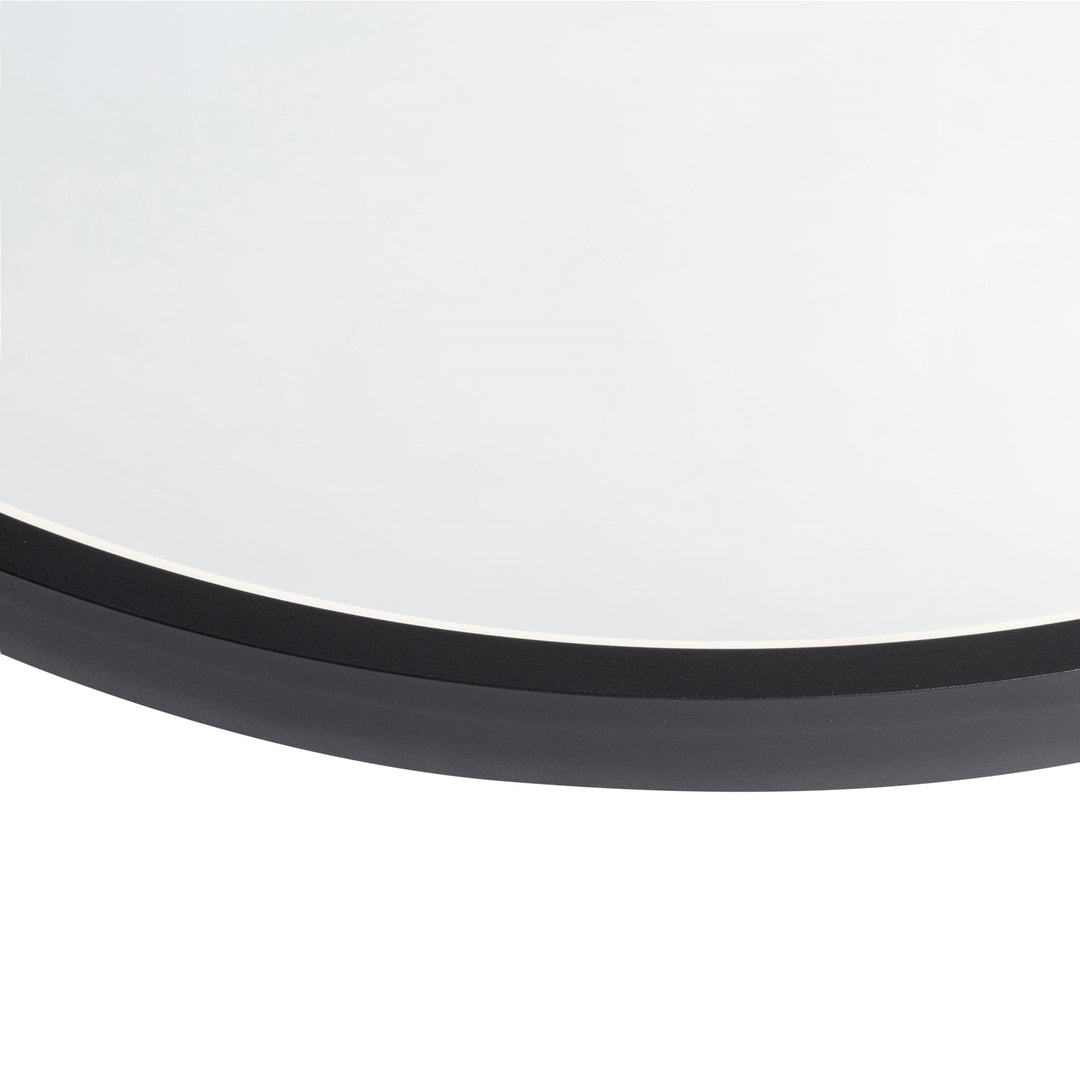 Reflections Round Matte Black LED Mirror