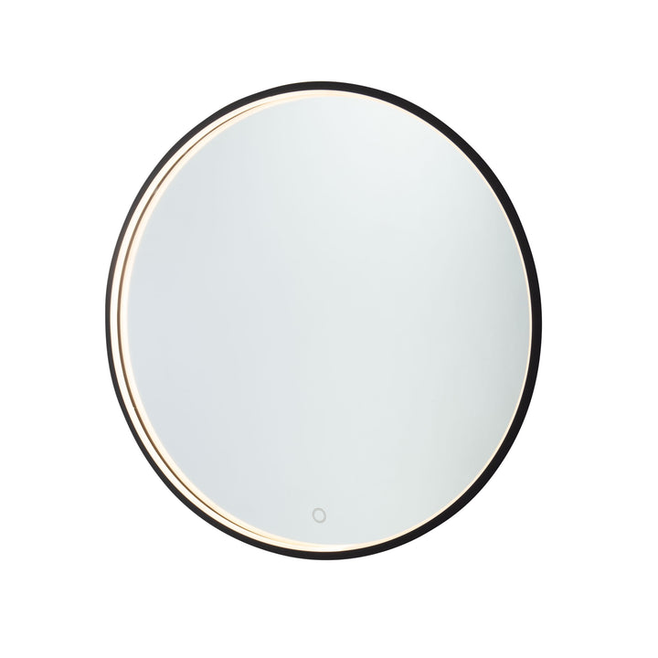 Reflections Round Matte Black LED Mirror