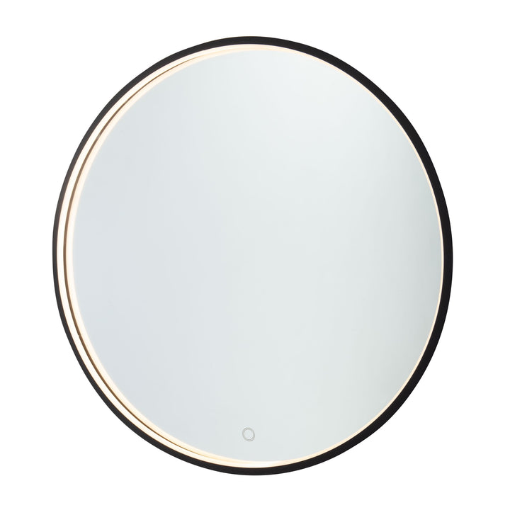 Reflections Round Matte Black LED Mirror