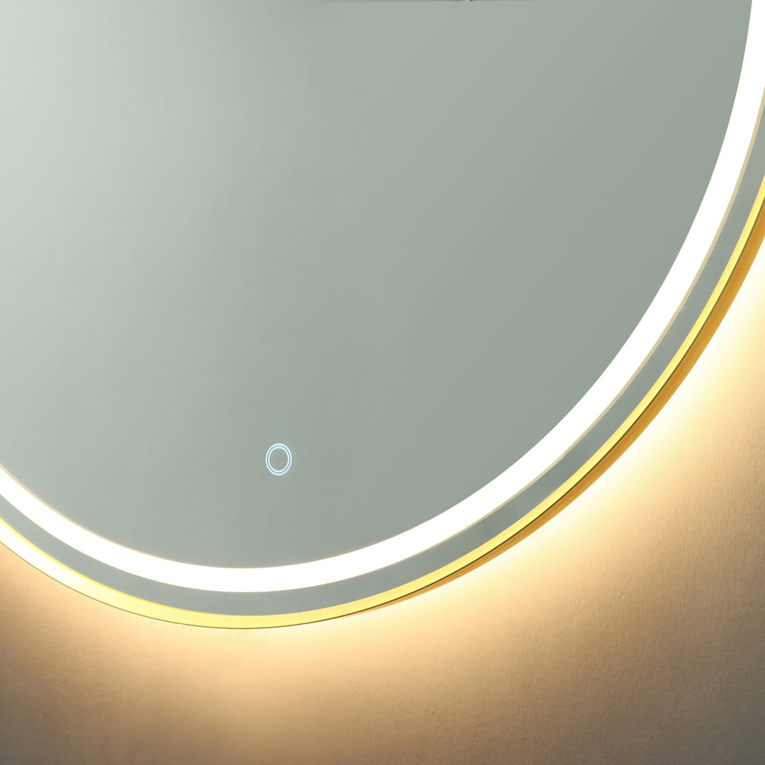 Reflections Round Brushed Brass 3CCT LED Mirror