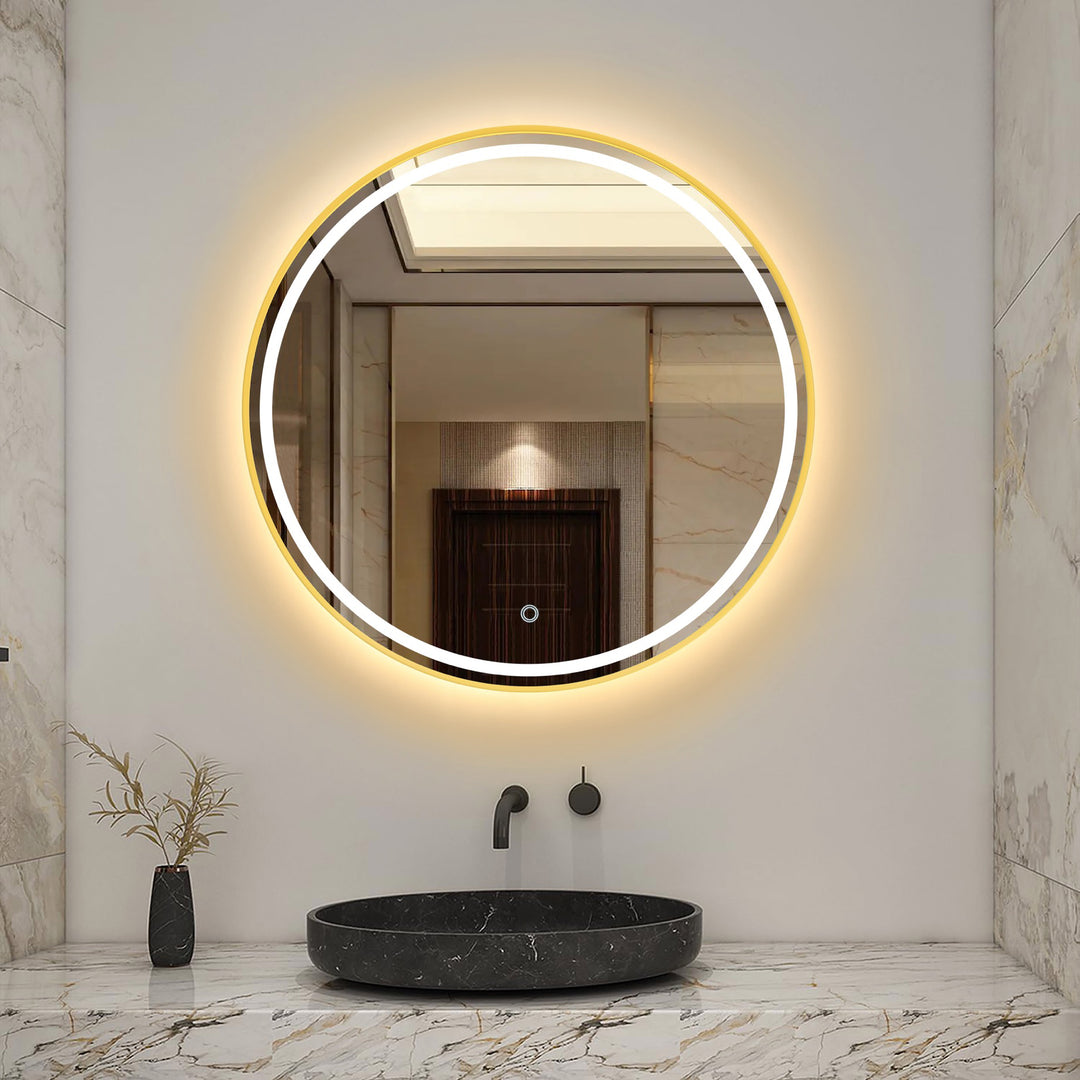 Reflections Round Brushed Brass 3CCT LED Mirror