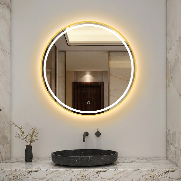 Reflections Round Brushed Brass 3CCT LED Mirror
