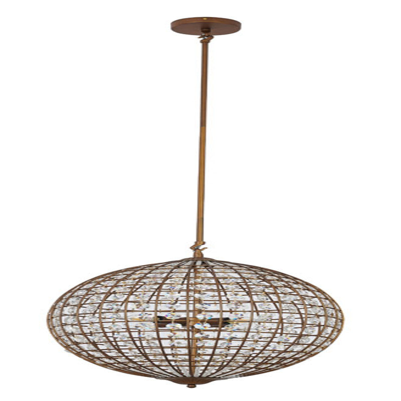 Bronze Sphere Orb Chandelier with Clear Crystals/beading and Gold Hardware by Bethel - view 2