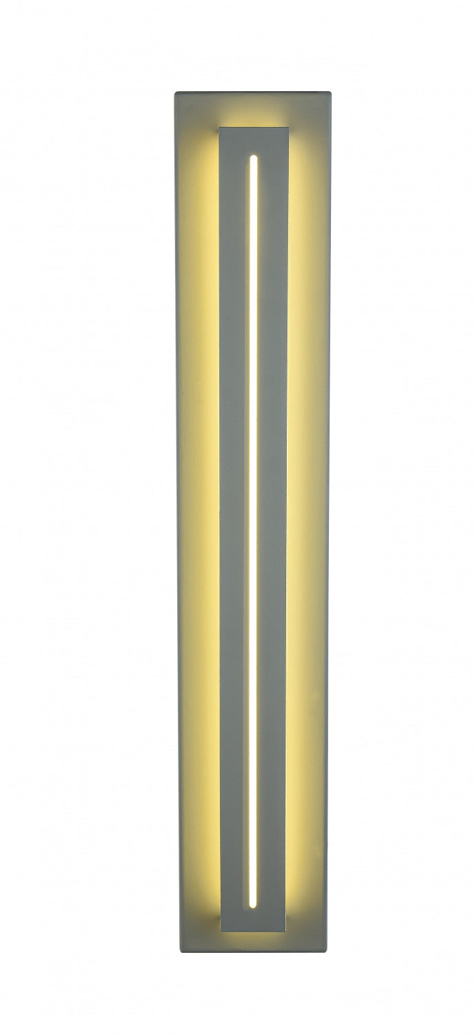 Avenue Outdoor Raised Panel LED Wall Sconce in Silver by Avenue Lighting