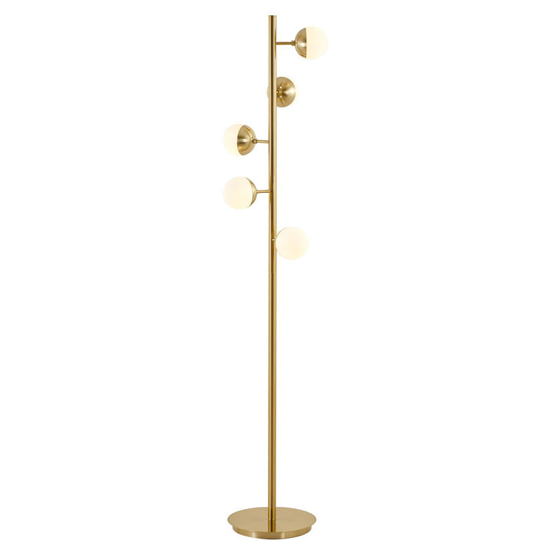 Brass Glass Floor Lamp by Bethel