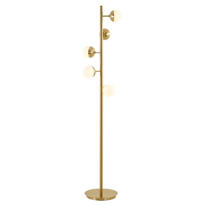 Brass Glass Floor Lamp by Bethel