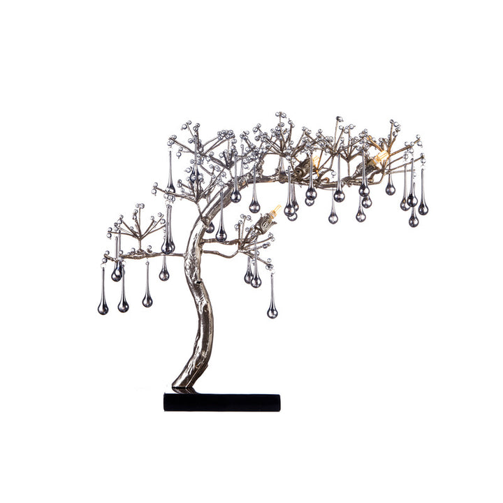 Glass Table Lamp in Silver by Bethel