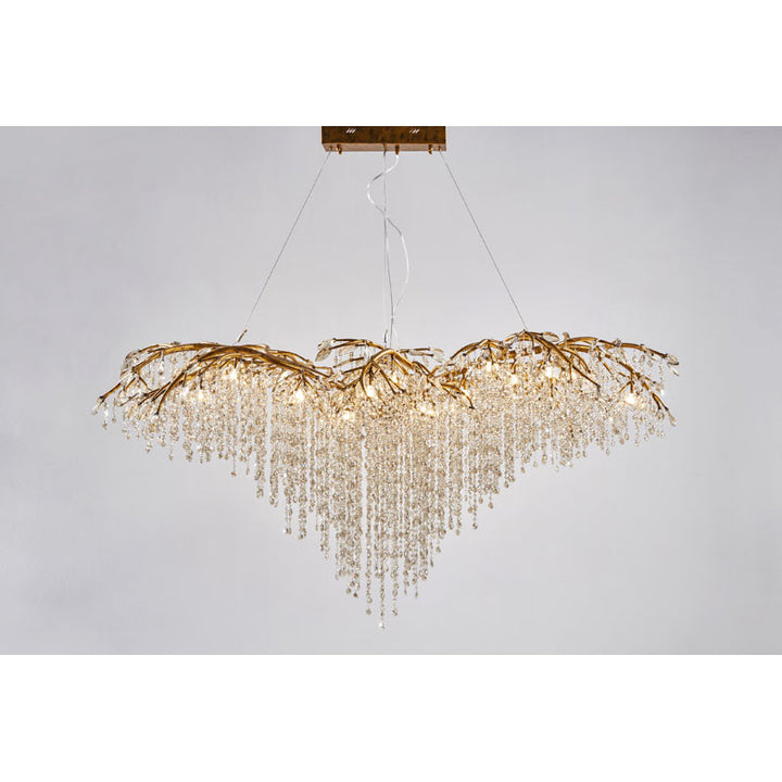 Branch Chandelier with Hanging Crystal Beads &amp; Branch Accents