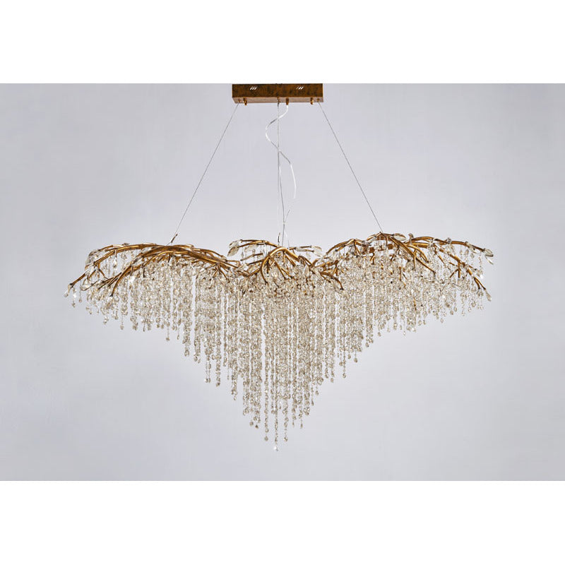 Branch Chandelier with Hanging Crystal Beads &amp; Branch Accents