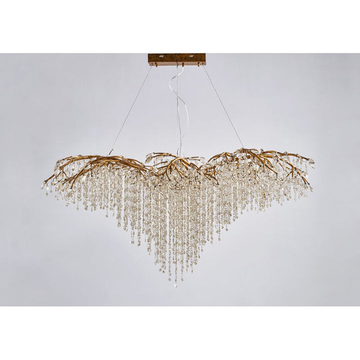 Branch Chandelier with Hanging Crystal Beads &amp; Branch Accents