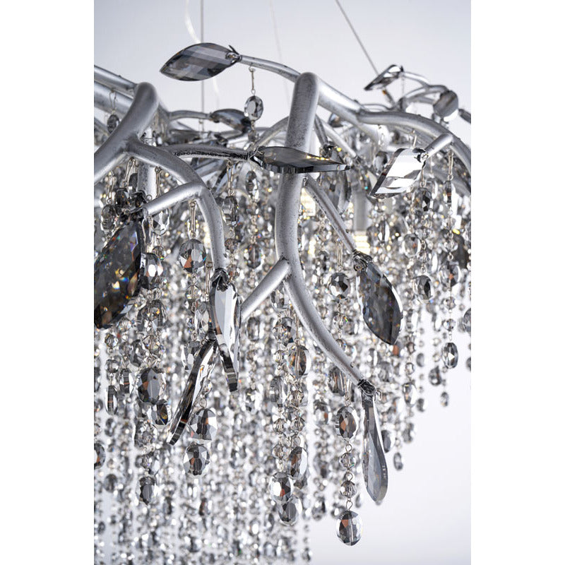Branch Chandelier with Hanging Crystal Beads &amp; Branch Accents