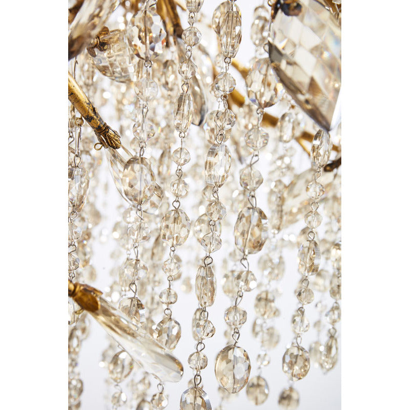 Branch Chandelier with Champagne Beaded Crystal Strands and Crystal Branches by Bethel - view 2