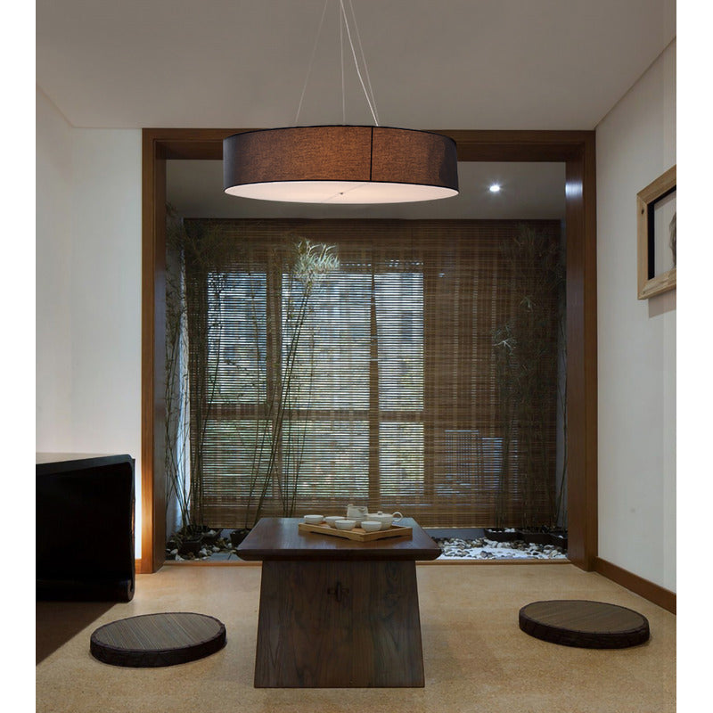 Round Matte Black Shade Ceiling Fixture with White Acrylic Cover by Bethel