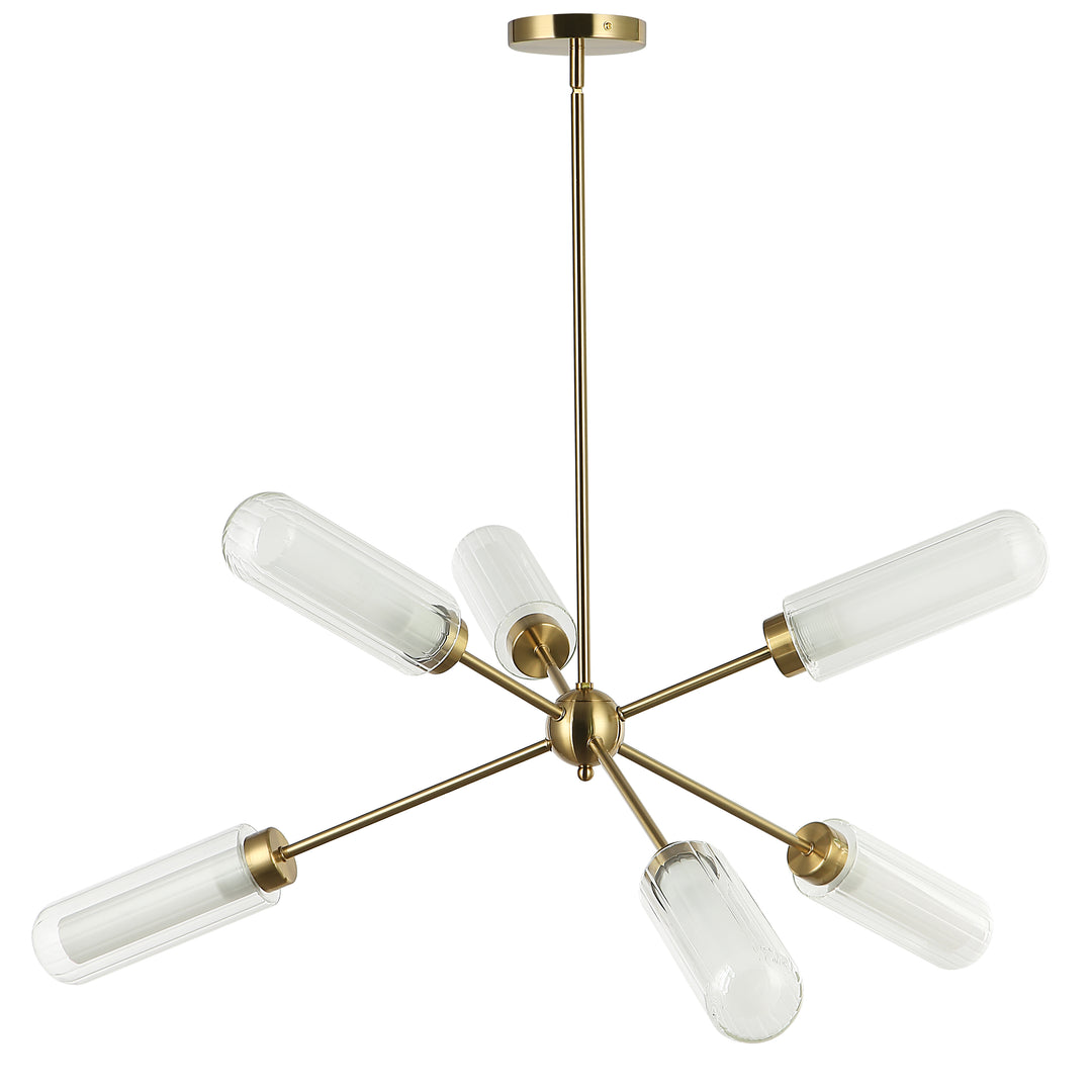 Balbina 6 Light Chandelier in Aged Brass by Dainolite