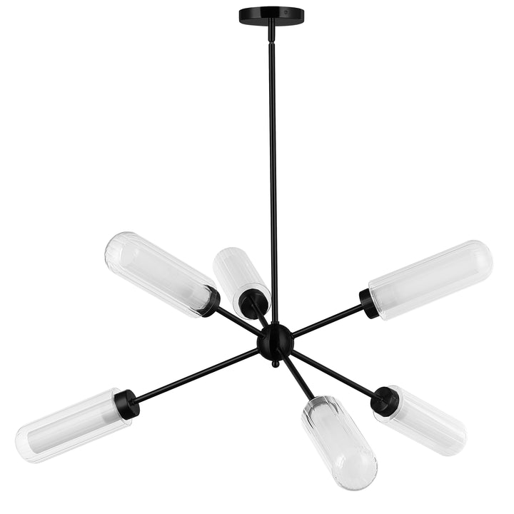 Balbina 6 Light Chandelier in Matte Black by Dainolite