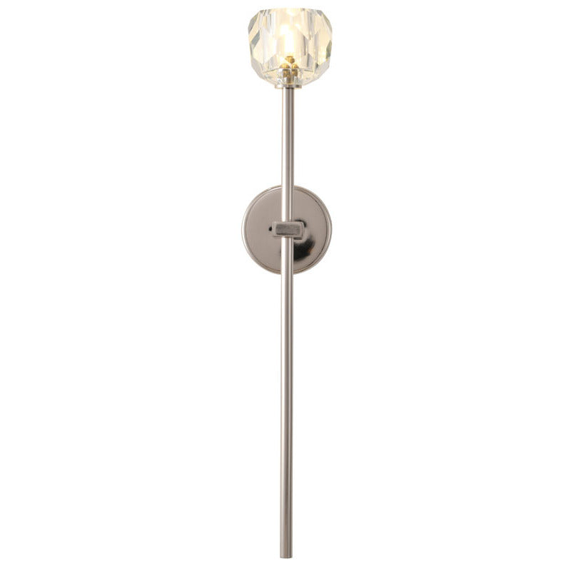 Polished Nickel Wall Sconce with Clear Crystal Shade by Bethel