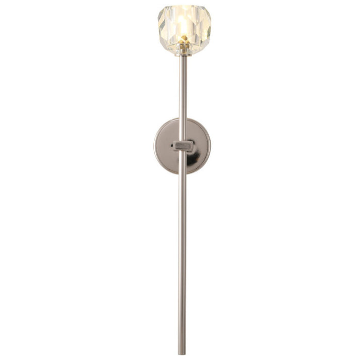 Polished Nickel Wall Sconce with Clear Crystal Shade by Bethel