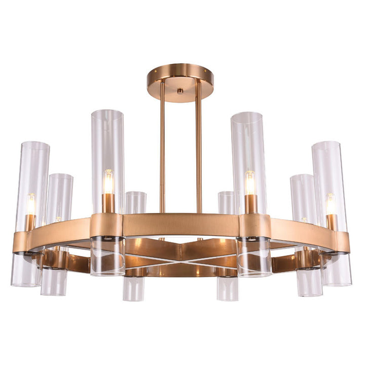Bronze Glass Chandelier by Bethel