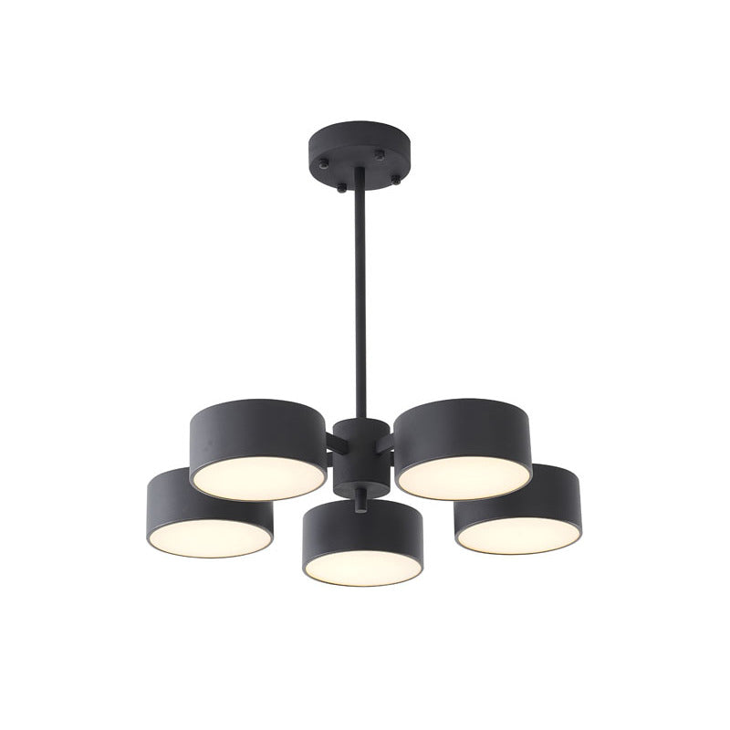 Frame Light Fixture with Shades and Frosted Diffusers in Black by Bethel