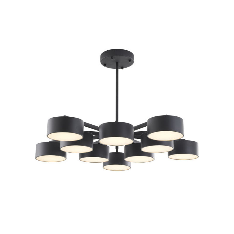 Frame Light Fixture with Shades and Frosted Diffusers in Black by Bethel
