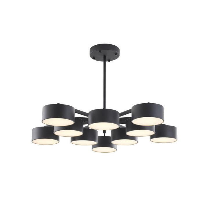 Frame Light Fixture with Shades and Frosted Diffusers in Black by Bethel