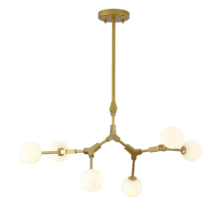 Frame Ceiling Fixture with Glass Shades, 32" x 20", by Bethel