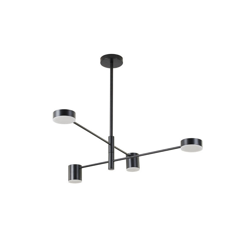 Two Tier Black Metal Frame LED Ceiling Fixture with White Diffusers by Bethel - view 2