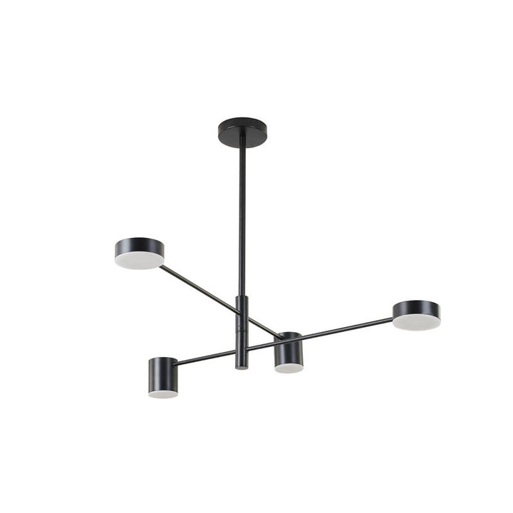 Two Tier Black Metal Frame LED Ceiling Fixture with White Diffusers by Bethel - view 2