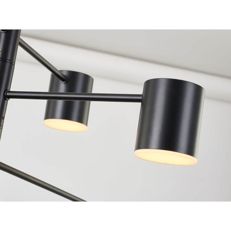 Two Tier Black Metal Frame LED Ceiling Fixture with White Diffusers by Bethel - view 3