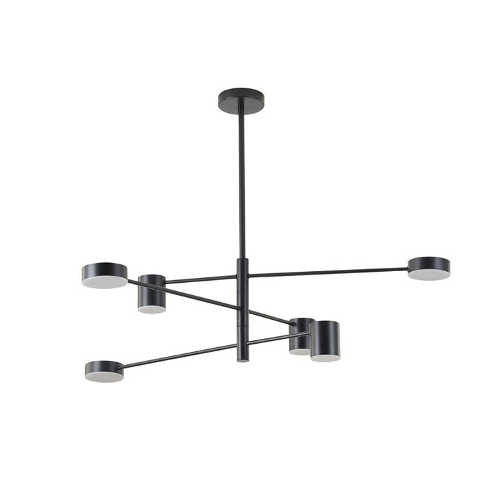 Three Tier Black Metal Frame LED Ceiling Fixture with White Diffusers by Bethel - view 2