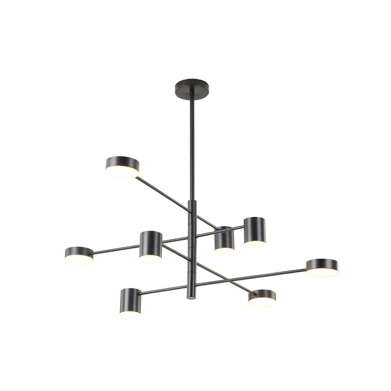 Four Tier Black Metal LED Ceiling Fixture with White Diffusers by Bethel