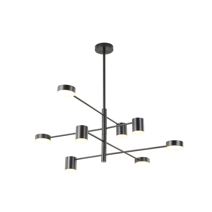 Four Tier Black Metal LED Ceiling Fixture with White Diffusers by Bethel