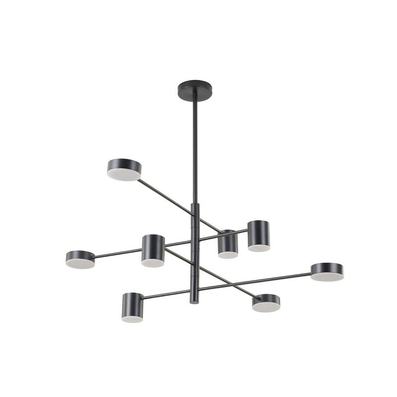 Four Tier Black Metal LED Ceiling Fixture with White Diffusers by Bethel - view 2