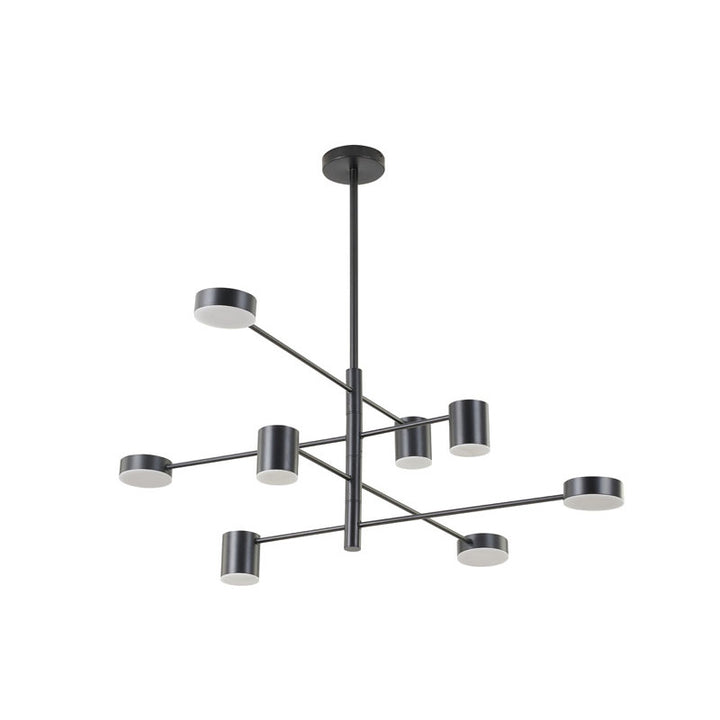 Four Tier Black Metal LED Ceiling Fixture with White Diffusers by Bethel - view 2