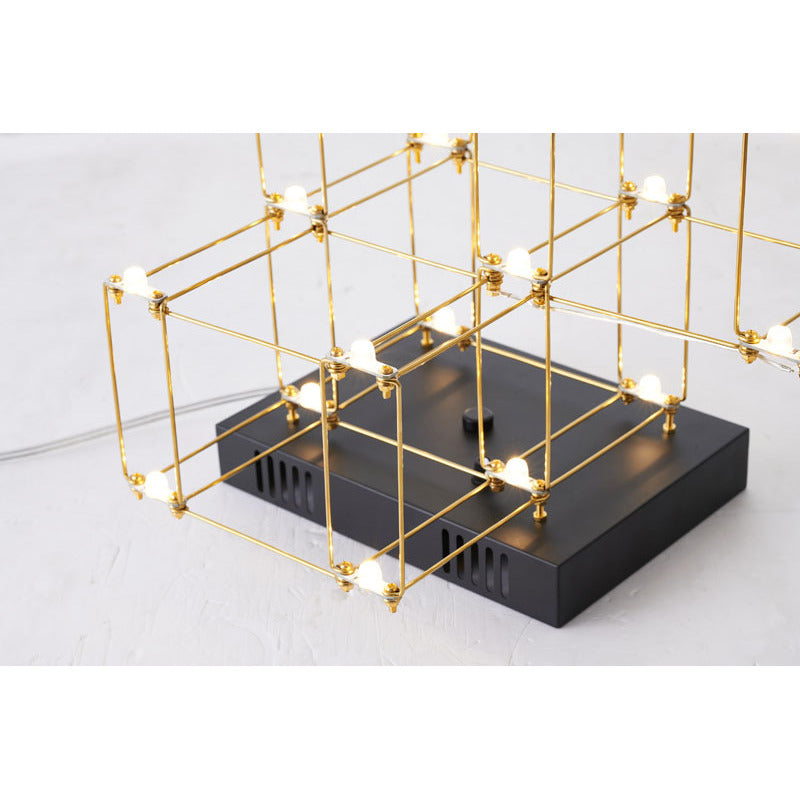 Stainless Steel Fixed LED Boxed Table Lamp with Base by Bethel - view 2