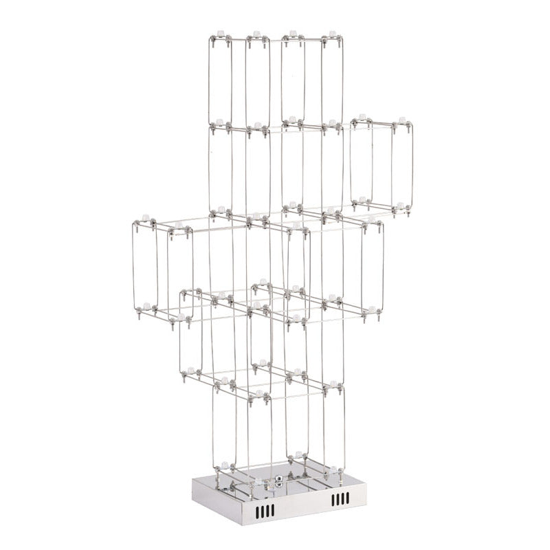 Stainless Steel Fixed LED Boxed Table Lamp with Base by Bethel - view 7