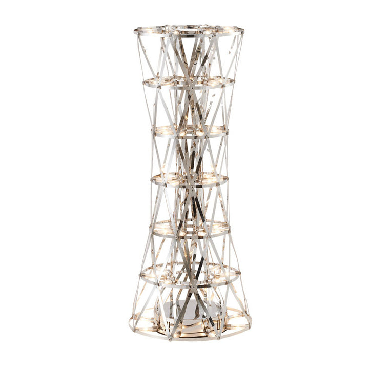 Stainless Steel Column Table Lamp Fixed LED in Chrome by Bethel