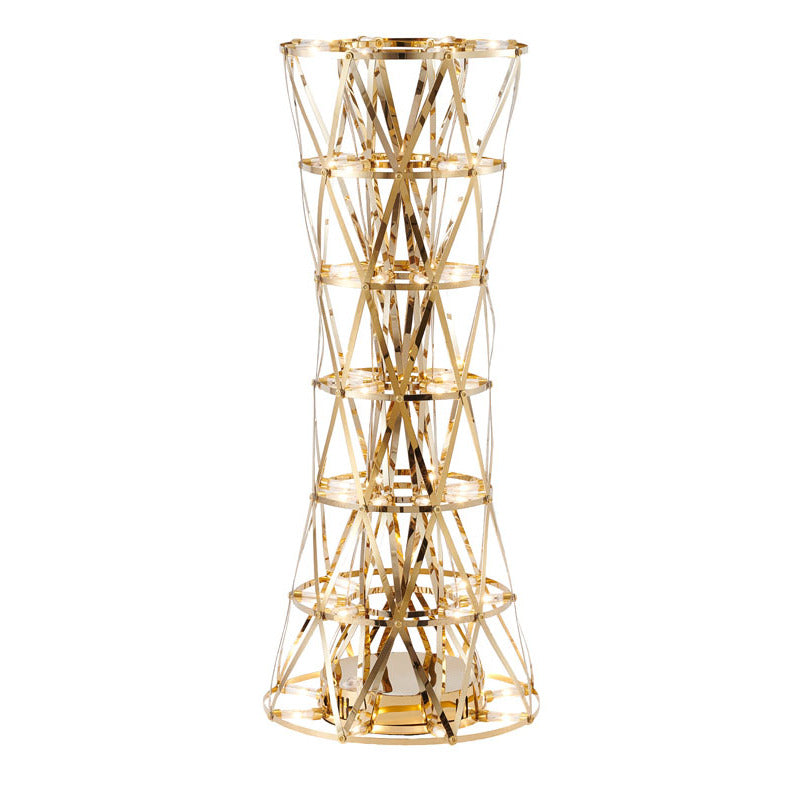 Stainless Steel Column Table Lamp Fixed LED in Gold by Bethel