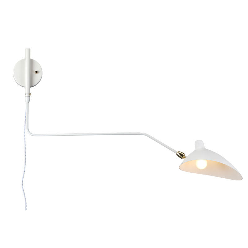 Armed Wall Sconce with Hardware Shade &amp; Arm