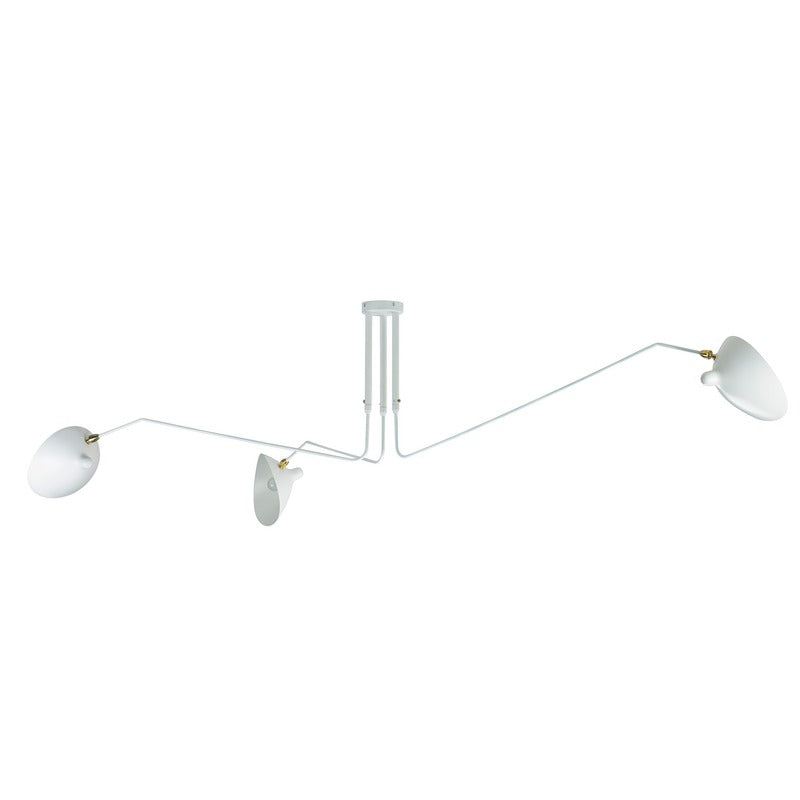 Steel Three Arm Ceiling Fixture with Aluminium Shades &amp; Hardware