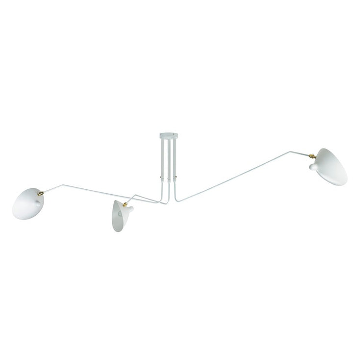 Steel Three Arm Ceiling Fixture with Aluminium Shades &amp; Hardware
