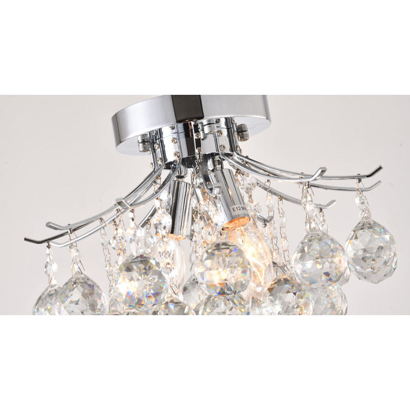 Frame Semi Flush Mount with Clear Hanging Crystals by Bethel - view 2
