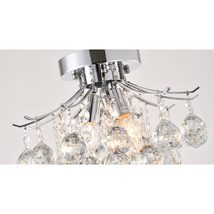 Frame Semi Flush Mount with Clear Hanging Crystals by Bethel - view 2