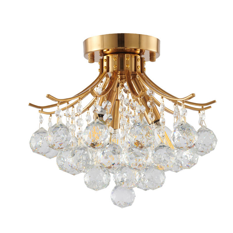 Frame Semi Flush Mount with Clear Hanging Crystals by Bethel - view 13