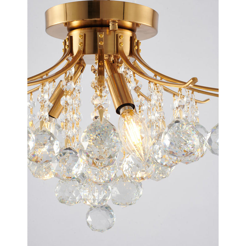 Frame Semi Flush Mount with Clear Hanging Crystals by Bethel - view 14
